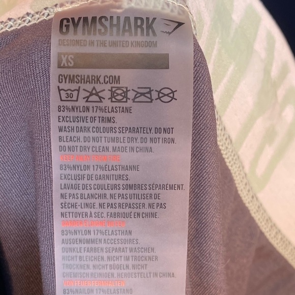 Grey/Mint Green/White GymShark Athletic Leggings - Picture 3 of 3